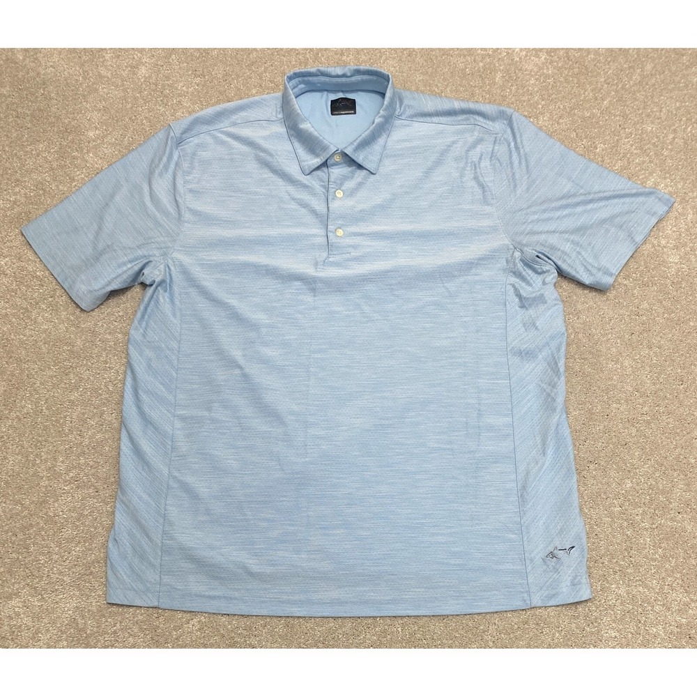 Greg Norman Golf Polo Shirt Men's XL Light Blue Performance Casual Play Dry